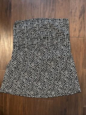 Guess Black and White Abstract Print A-Line Skirt